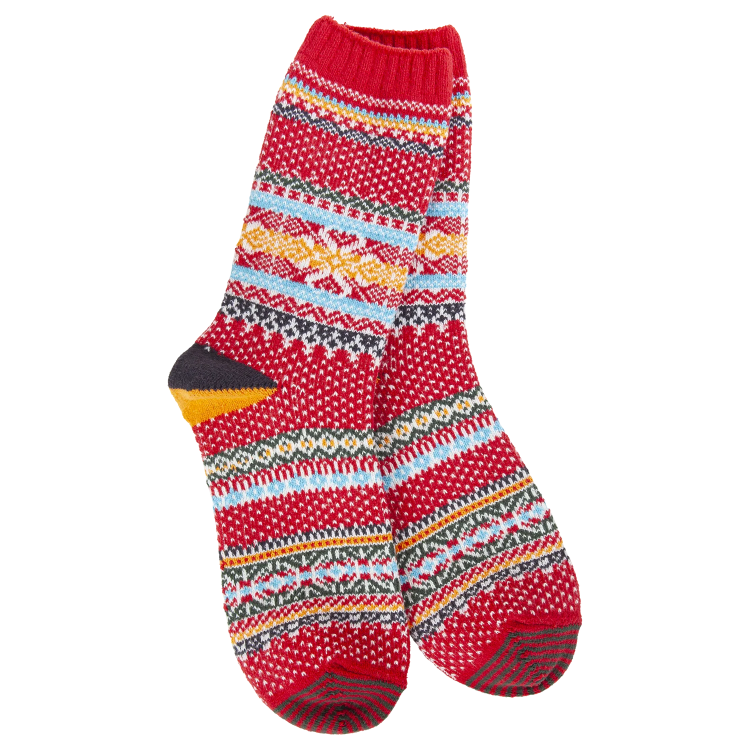 WOMEN'S CREW SOCK | HOLIDAY: RED MULTI-Socks & Footwear-WORLD'S SOFTEST-Coriander