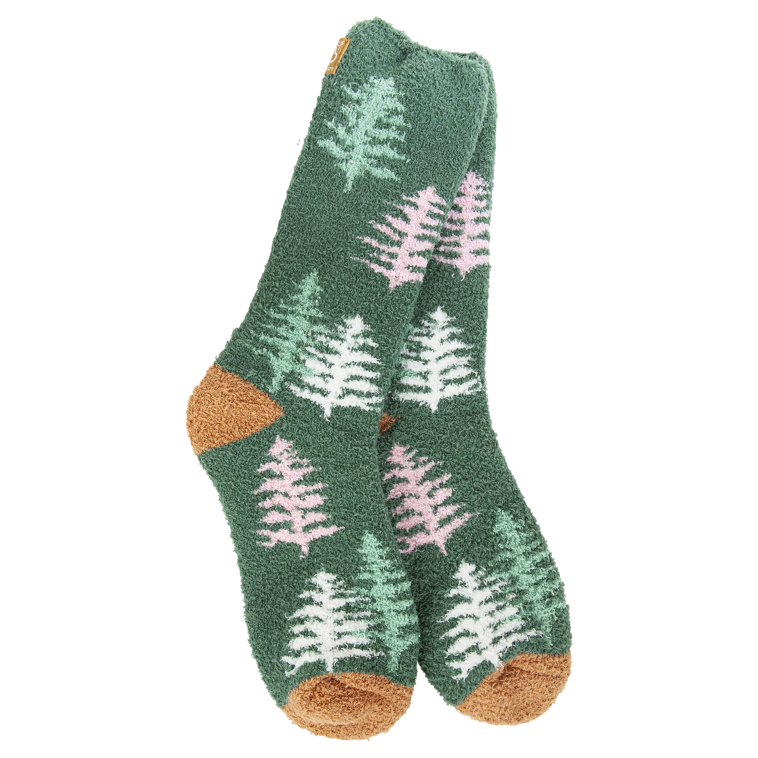 WOMEN'S CREW SOCKS | HOLIDAY COZY: WOODS-Socks & Footwear-WORLD'S SOFTEST-Coriander
