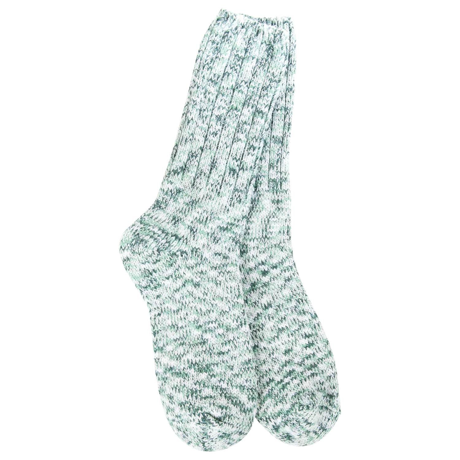 WOMEN'S CREW SOCKS | HOLIDAY RAGG: SPRUCE-Socks & Footwear-WORLD'S SOFTEST-Coriander