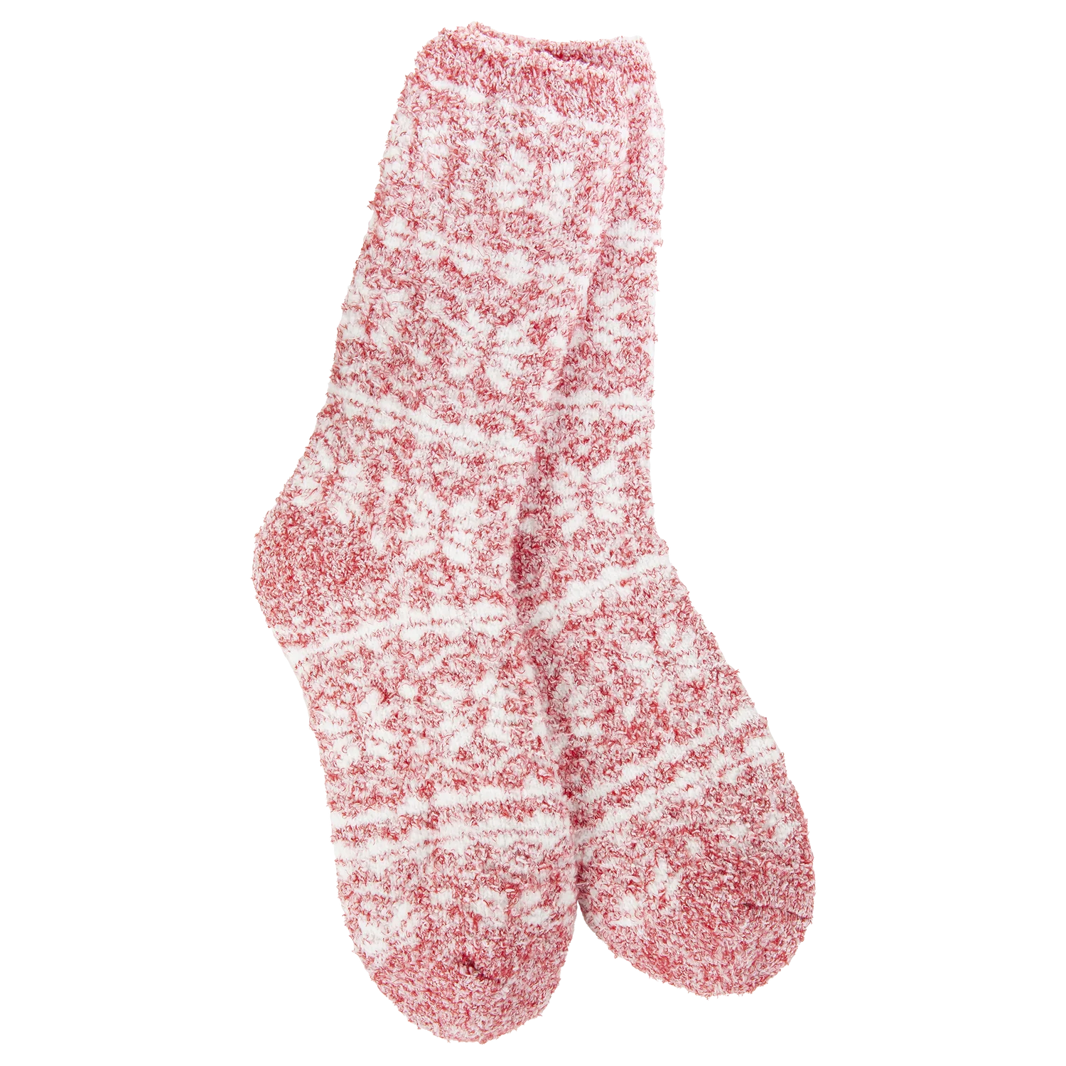 WOMEN'S CREW SOCKS | WINTER: FAIR ISLE RED-Socks & Footwear-WORLD'S SOFTEST-Coriander