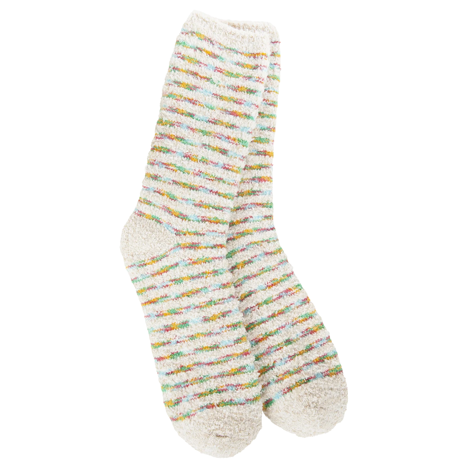 WOMEN'S CREW SOCKS | WINTER: HOLIDAY STRIPE-Socks & Footwear-WORLD'S SOFTEST-Coriander