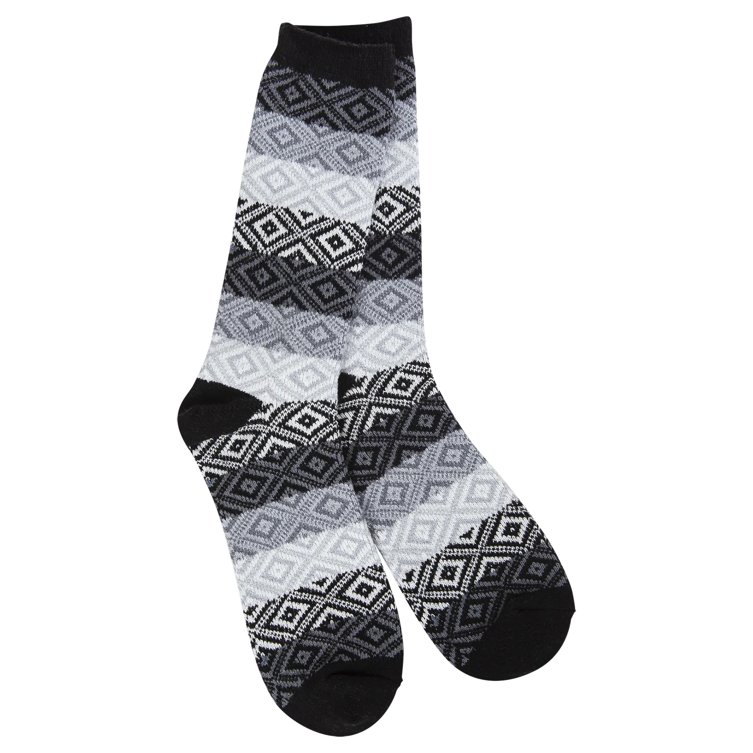 WOMEN'S GEM CREW SOCKS | BLACK MULTI-Socks & Footwear-WORLD'S SOFTEST-Coriander