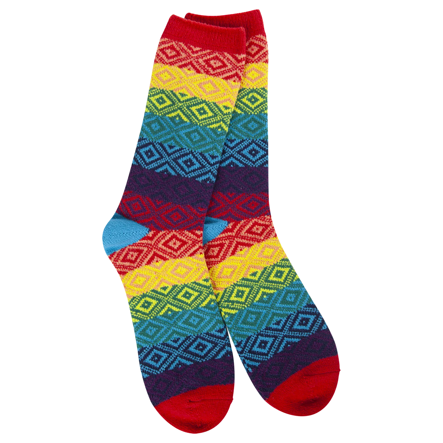 WOMEN'S GEM CREW SOCKS | RAINBOW MULTI-Socks & Footwear-WORLD'S SOFTEST-Coriander