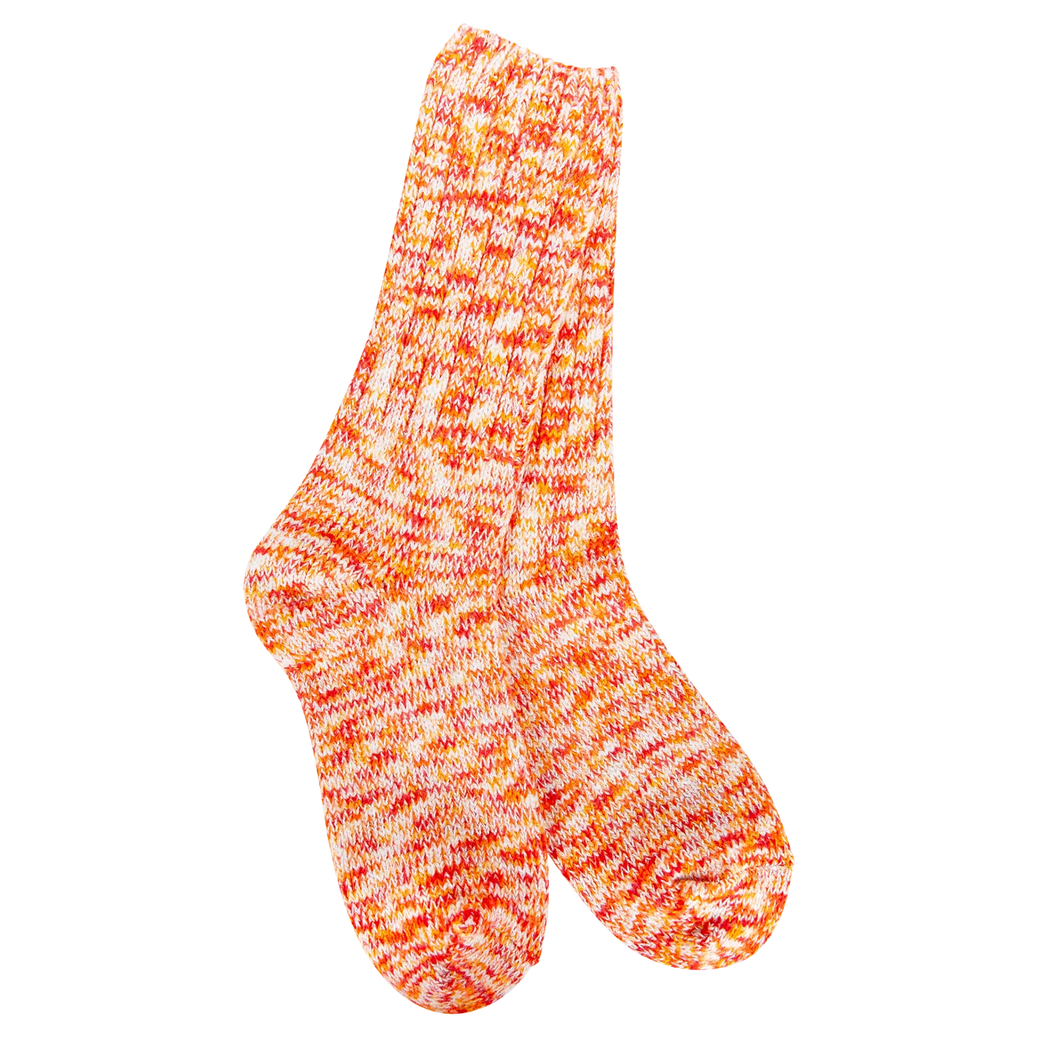WOMEN'S RAGG CREW SOCKS | ORANGE-Socks & Footwear-WORLD'S SOFTEST-Coriander
