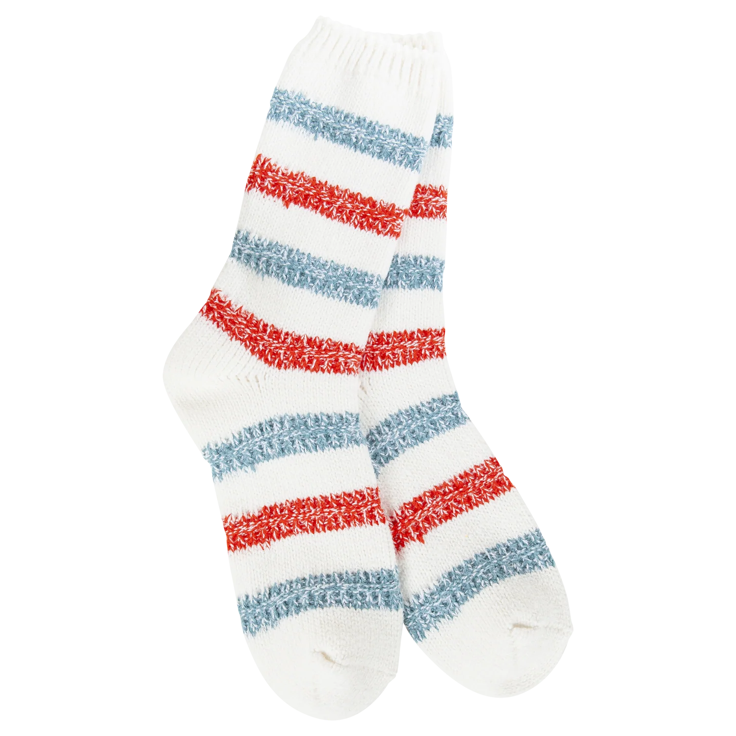 WOMEN'S RAGG LINKS CREW SOCKS | VINTAGE STRIPE-Socks & Footwear-WORLD'S SOFTEST-Coriander