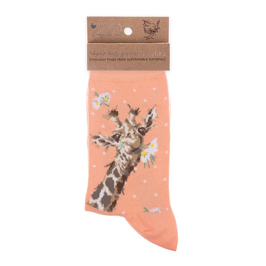 WOMEN'S SOCKS | GIRAFFE FLOWERS-Socks & Footwear-WRENDALE DESIGNS-Coriander
