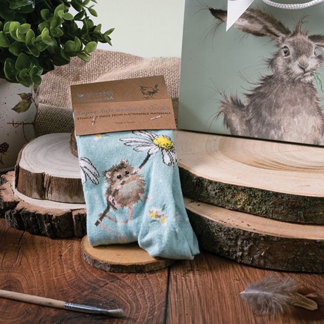 WOMEN'S SOCKS | OOPS A DAISY MOUSE-Socks & Footwear-WRENDALE DESIGNS-Coriander