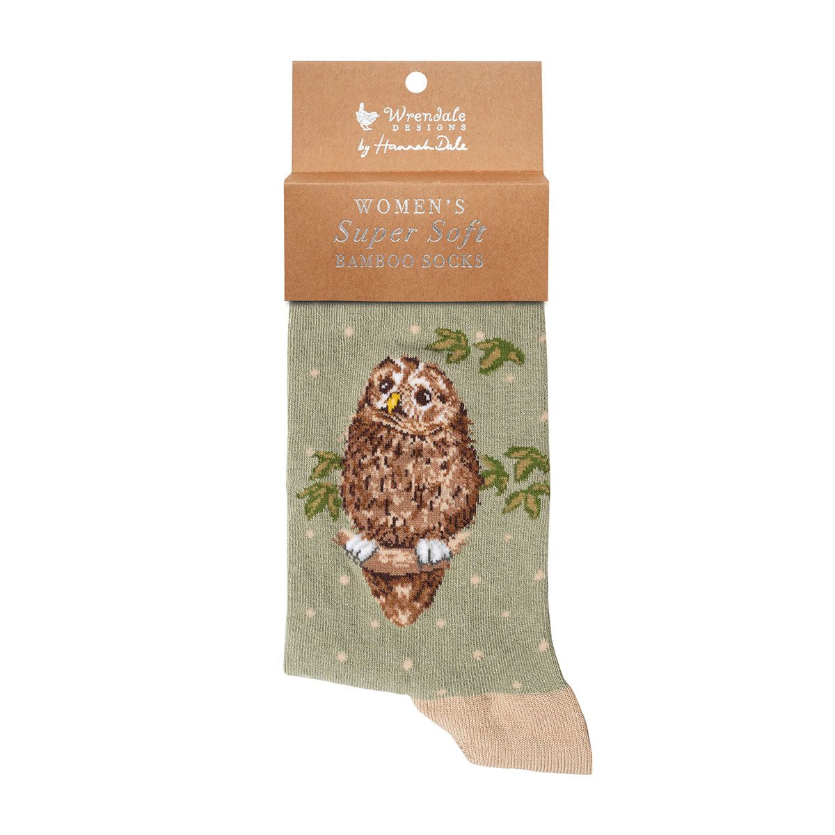 WOMEN'S SOCKS | TREETOPS OWL-Socks & Footwear-WRENDALE DESIGNS-Coriander