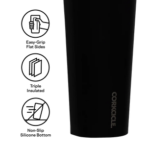 COLD CUP INSULATED TUMBLER WITH STRAW MATTE BLACK 24 OZ-Travel Mug-CORKCICLE-Coriander