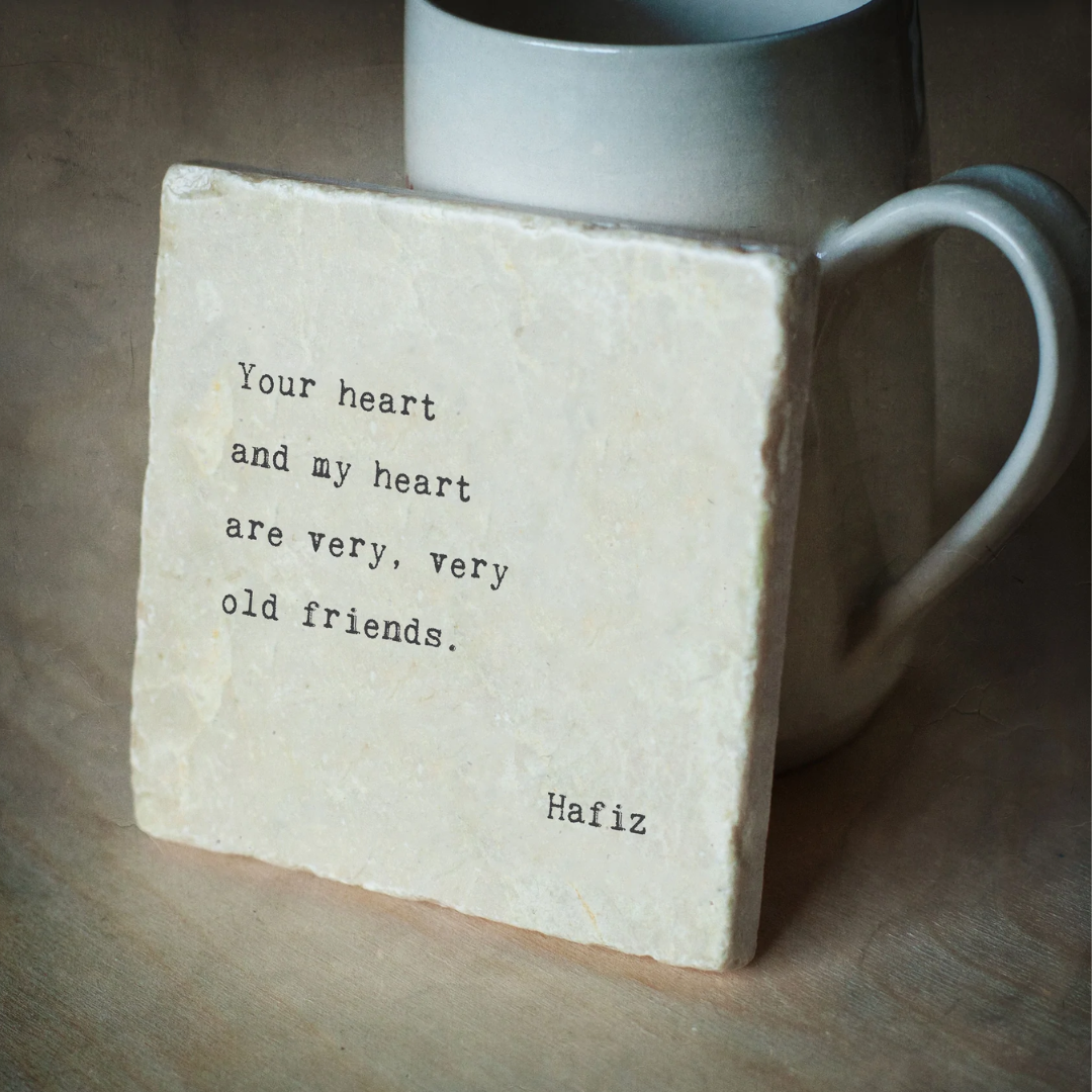 MARBLE COASTER | YOUR HEART AND MY HEART-Coasters-CEDAR MOUNTAIN-Coriander