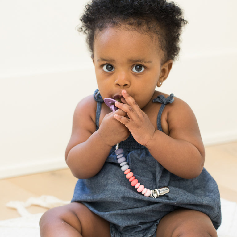 PACIFIER CLIP | PINK MULTI COLOUR-Kids-BELLA TUNNO-Coriander