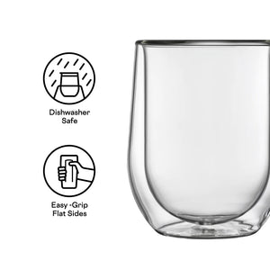 STEMLESS GLASS SET 12 OZ CLEAR-Drinkware-CORKCICLE-Coriander