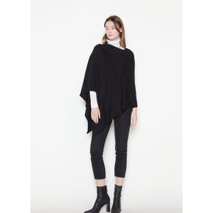 TRIANGLE PONCHO-Scarves & Wraps-LOOK BY M-ONE SIZE-Black-Coriander
