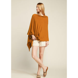 TRIANGLE PONCHO-Scarves & Wraps-LOOK BY M-ONE SIZE-MUSTARD-Coriander