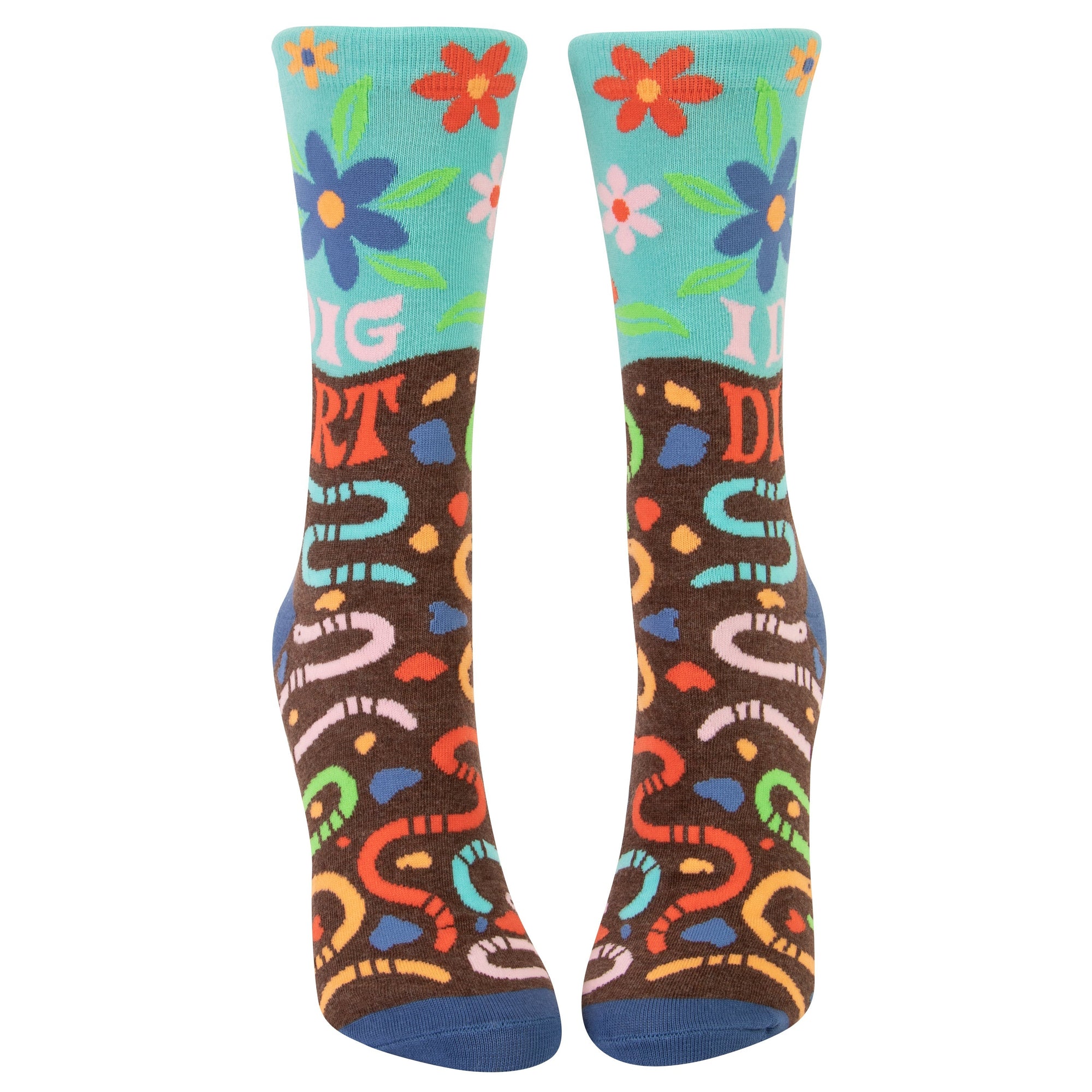 WOMEN'S CREW SOCKS | I DIG DIRT-Socks & Footwear-BLUE Q-Coriander