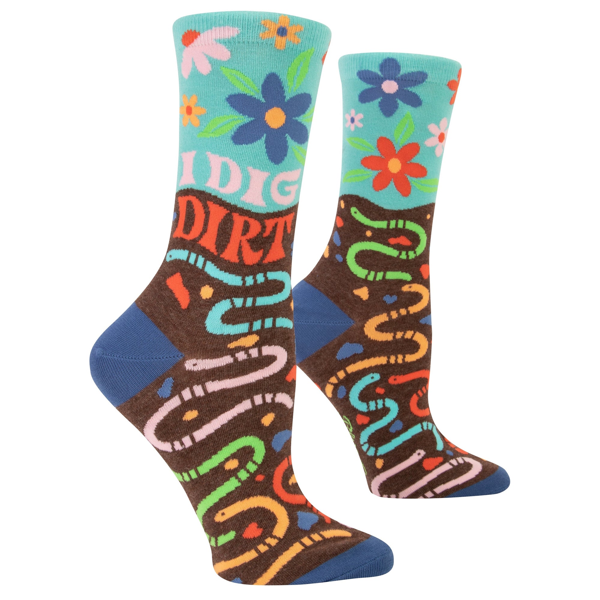 WOMEN'S CREW SOCKS | I DIG DIRT-Socks & Footwear-BLUE Q-Coriander