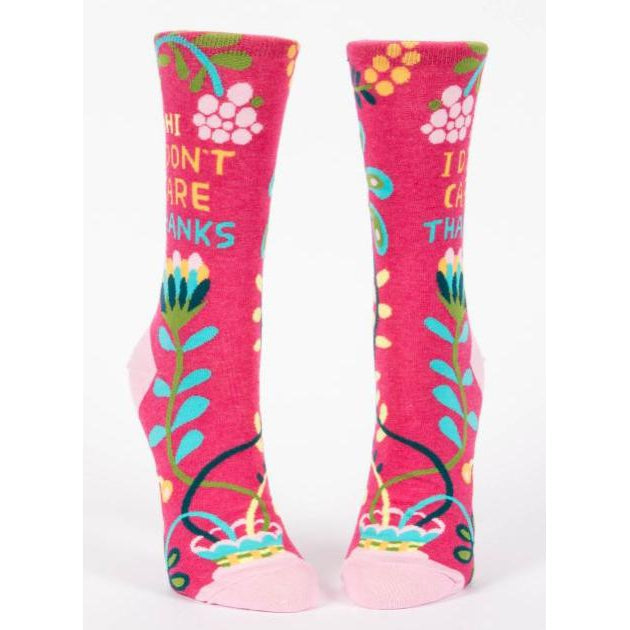 WOMEN'S SOCKS | HI, I DON'T CARE-socks-BLUE Q-Coriander