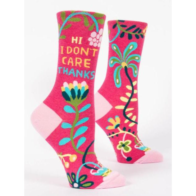 WOMEN'S SOCKS | HI, I DON'T CARE-socks-BLUE Q-Coriander
