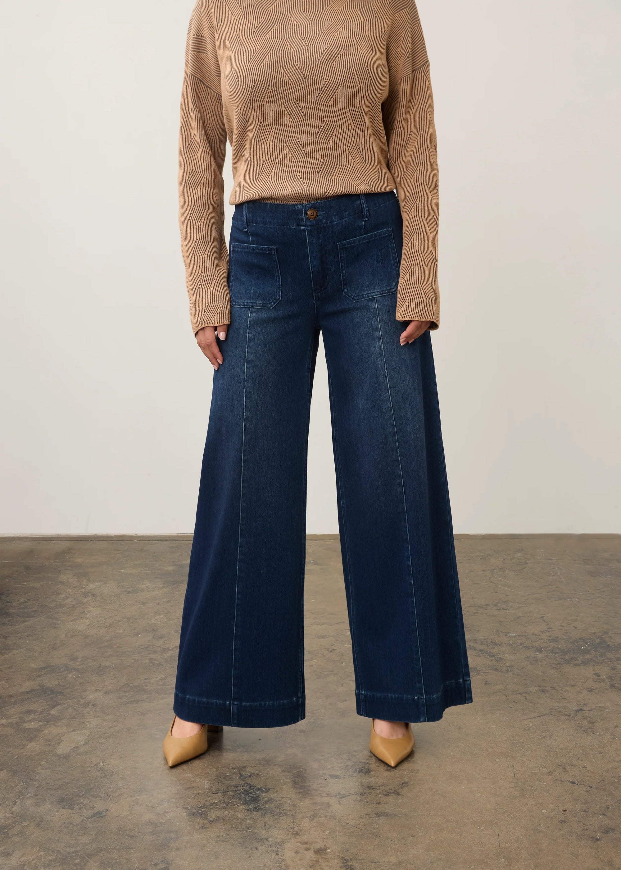 PULL-ON DENIM | WIDE LEG: DARK WASH-Denim-FRENCH DRESSING JEANS-Coriander