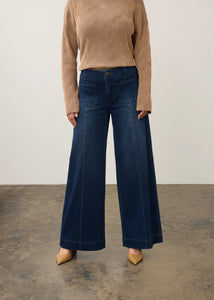 PULL-ON DENIM | WIDE LEG: DARK WASH-Denim-FRENCH DRESSING JEANS-Coriander