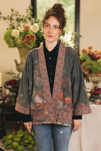 FLEECE COTTAGE CARDIGAN KIMONO JACKET | FLIGHT of FANCY-Jackets & Sweaters-MARKET OF STARS-Coriander