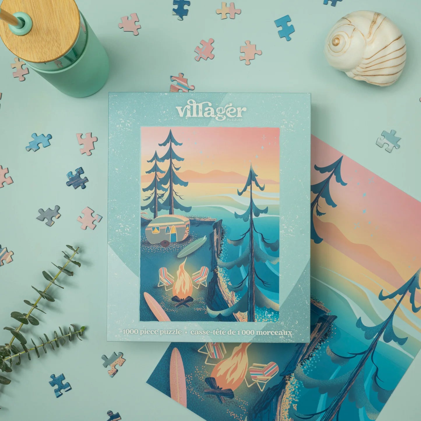 1 000 PIECE PUZZLE | COASTAL CAMPING-Puzzles-VILLAGER PUZZLES-Coriander