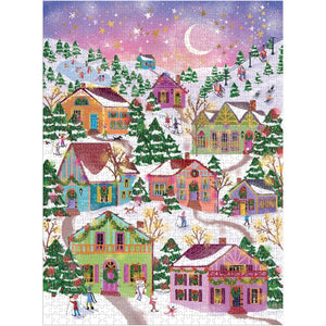 1 000 PIECE PUZZLE | JOY LAFORME 'SNOWCAP VILLAGE'-Puzzles-RAINCOAST-Coriander