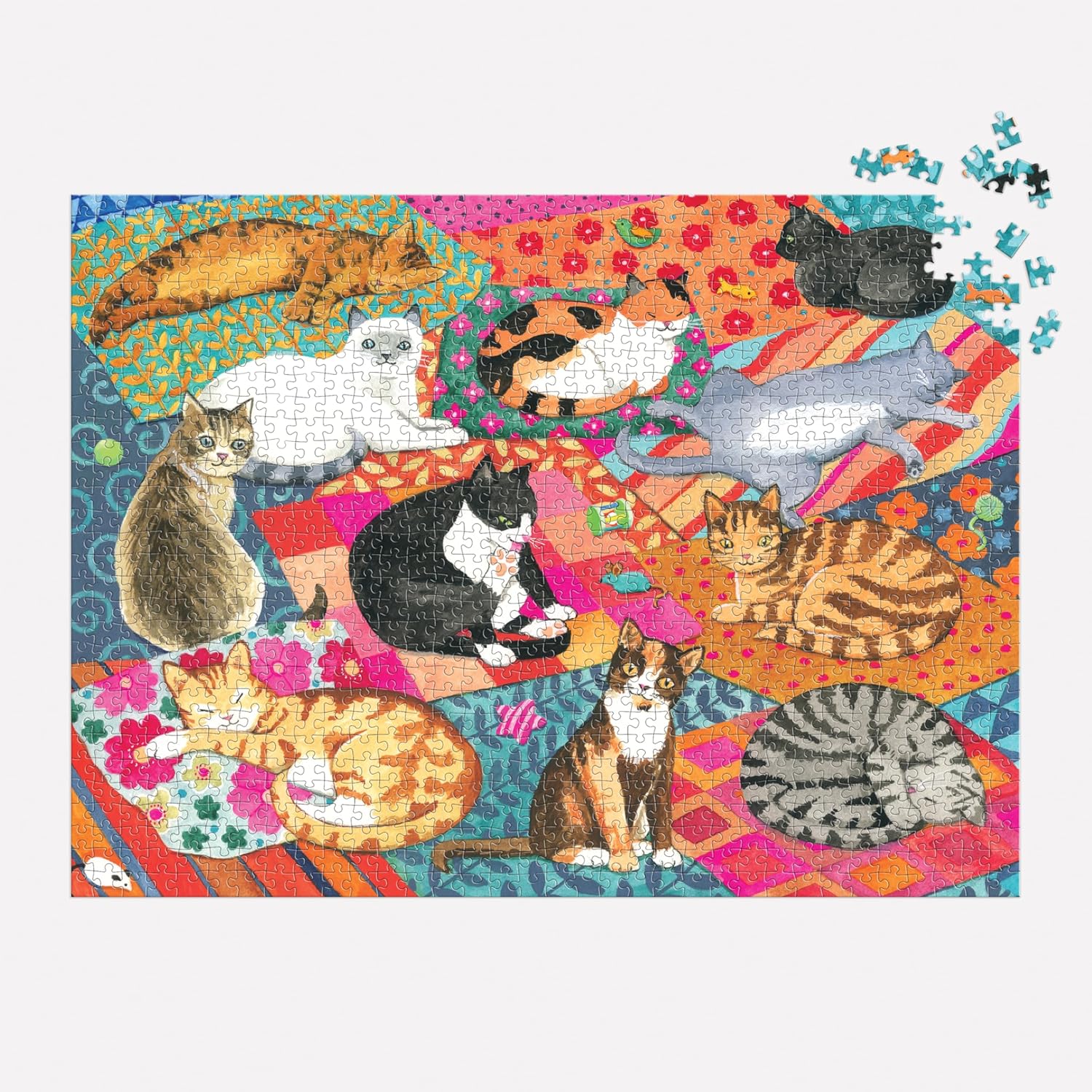 1 000 PIECE PUZZLE | LOUNGING CATS-Fun and Games-RAINCOAST-Coriander
