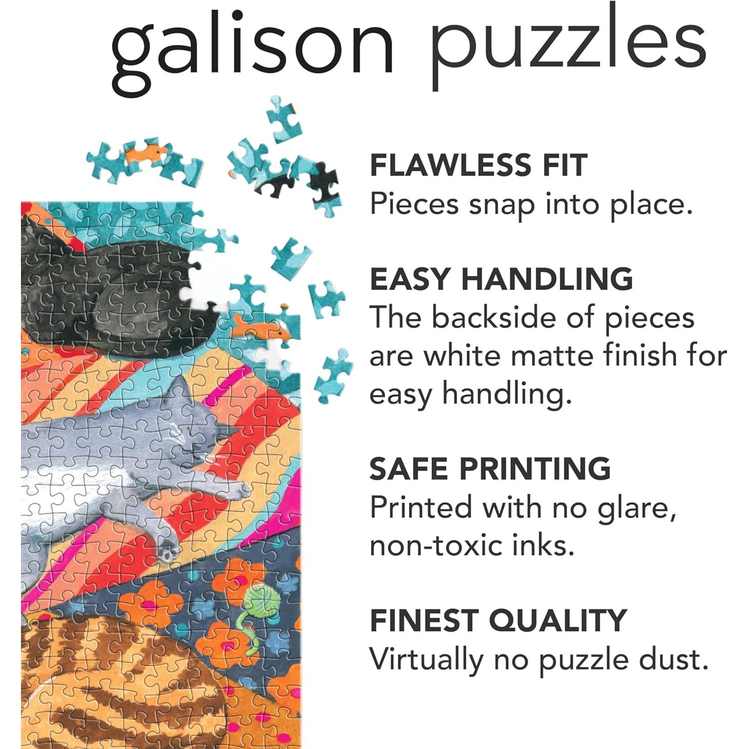 1 000 PIECE PUZZLE | LOUNGING CATS-Fun and Games-RAINCOAST-Coriander