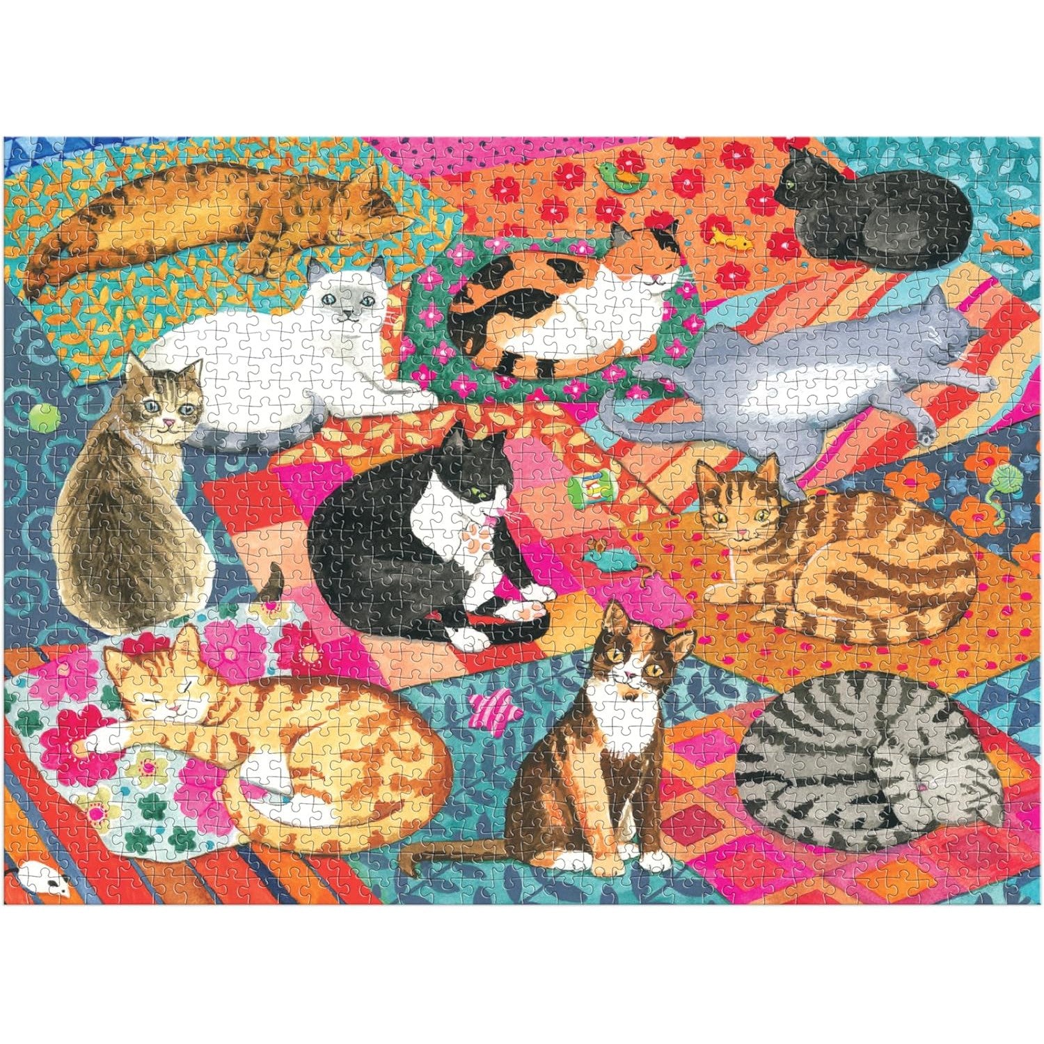 1 000 PIECE PUZZLE | LOUNGING CATS-Fun and Games-RAINCOAST-Coriander