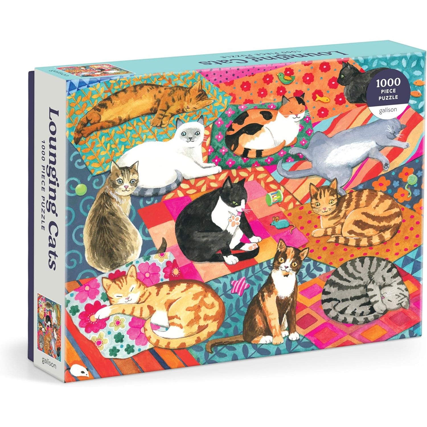 1 000 PIECE PUZZLE | LOUNGING CATS-Fun and Games-RAINCOAST-Coriander