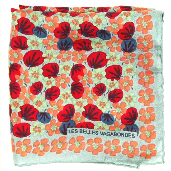 100% SILK MINI SCARF | CAPUCINE BEIGE-Scarves & Wraps-LES BELLES VAGABONDES-Coriander