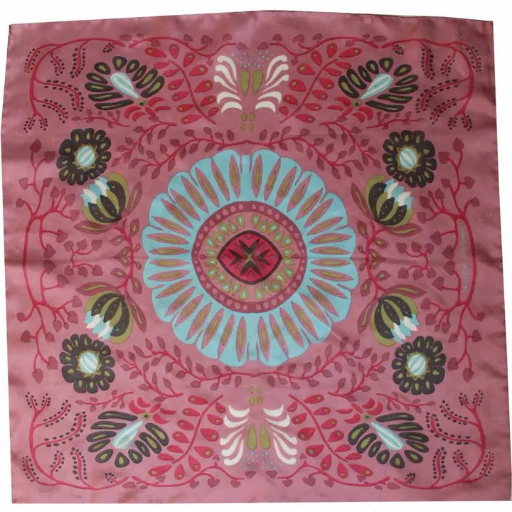 100% SILK MINI SCARF | MARUSHKA PINK-Scarves & Wraps-LES BELLES VAGABONDES-Coriander