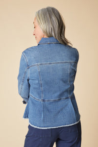 DENIM JACKET | PEPLUM-Jackets & Sweaters-HABITAT-Coriander