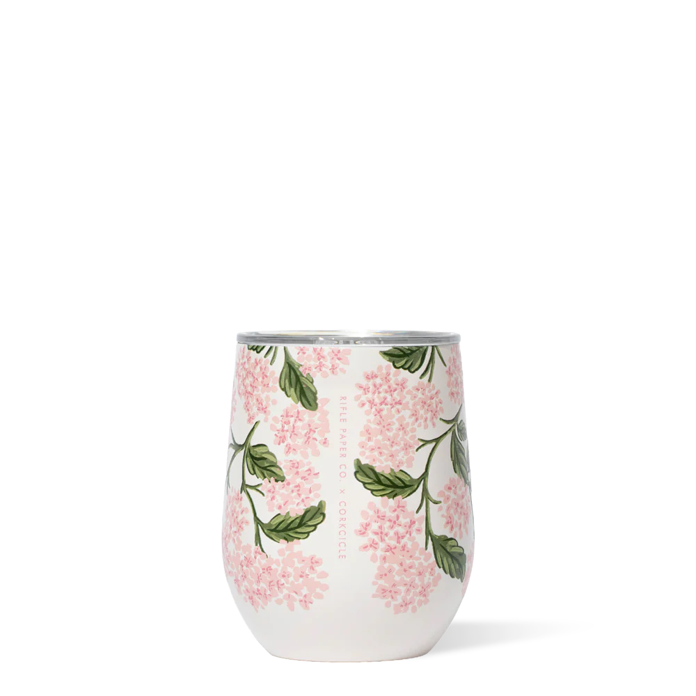 12 OZ STEMLESS | PINK HYDRANGEA-Home-CORKCICLE-Coriander
