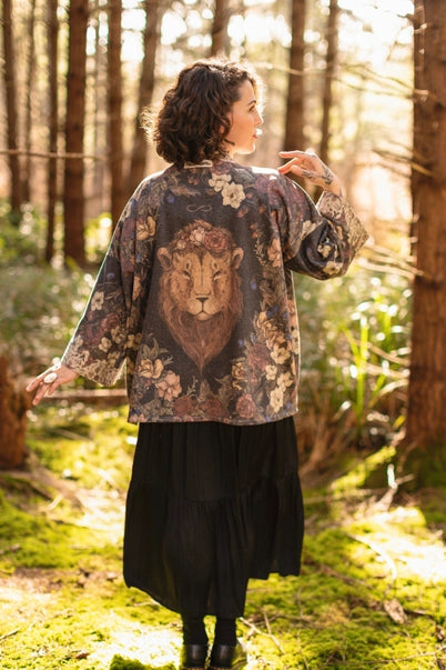 FLEECE COTTAGE CARDIGAN KIMONO JACKET | LIONHEART-Jackets & Sweaters-MARKET OF STARS-Coriander