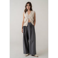 2-WAY ZIP VEST | STRUCTURED-Tops-ELLE GREY-SMALL-MED-Beige-Coriander