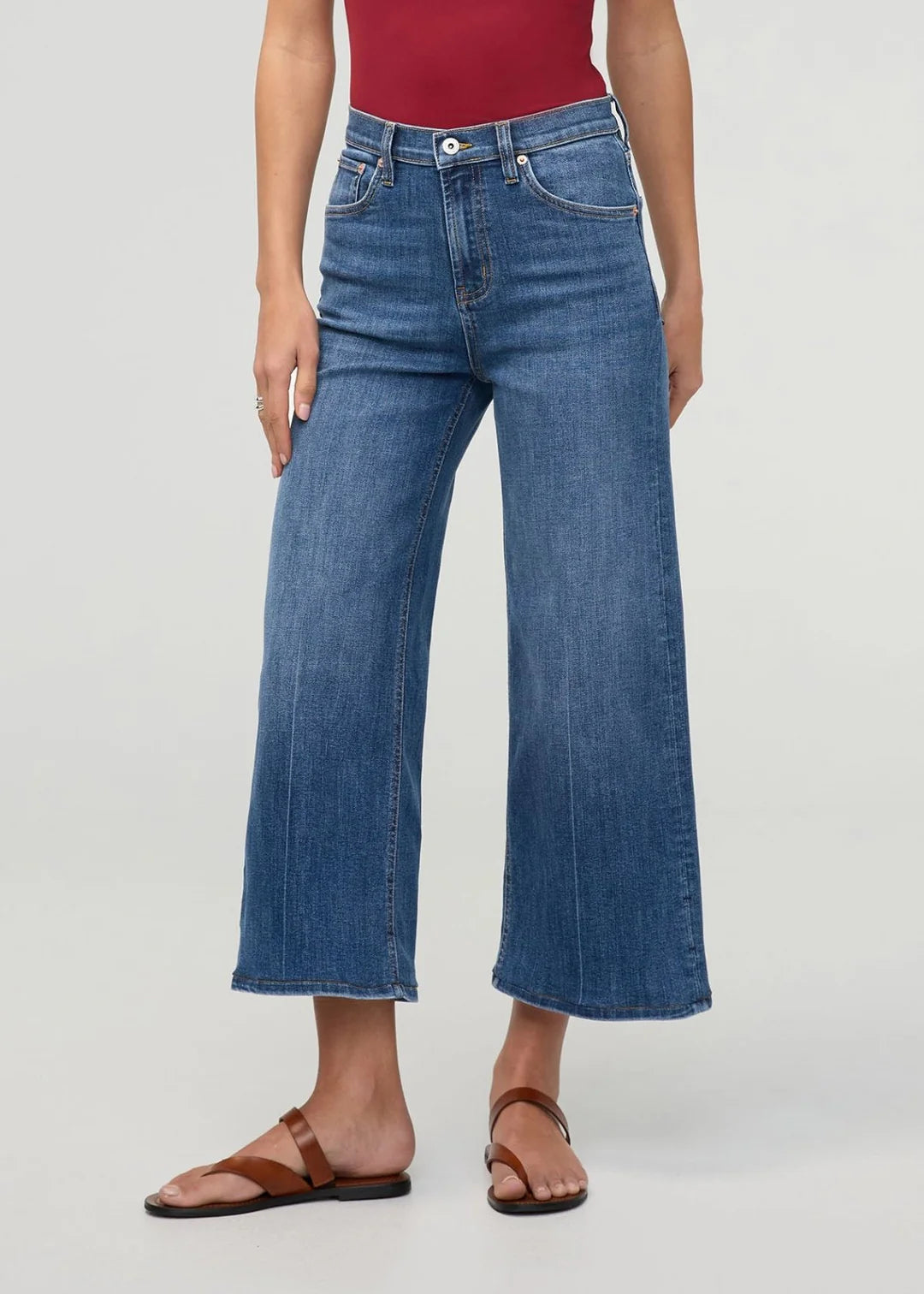 WOMEN'S JEAN | PERFORMANCE HIGH RISE WIDE LEG CROP-Denim-DUER-Coriander