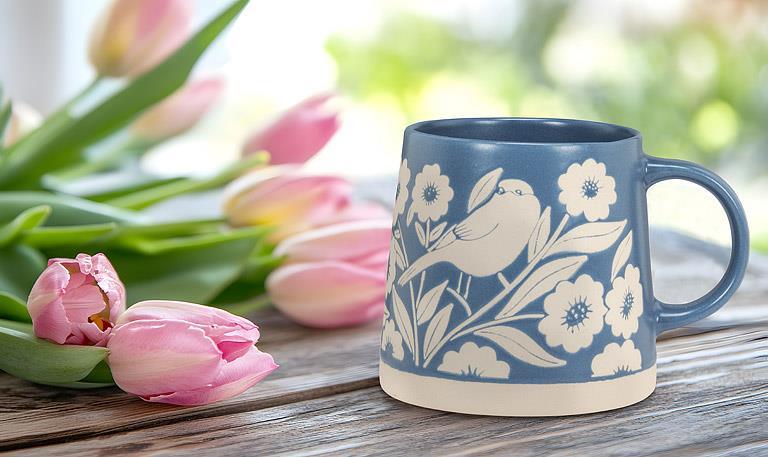 BEDFORD 14OZ MUG | LEAVES AND BIRDS