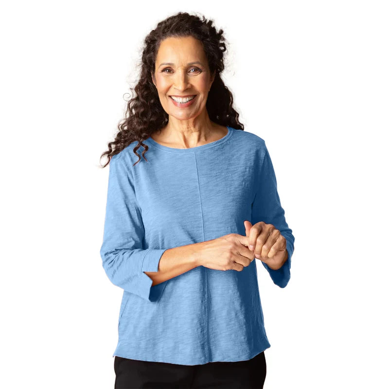 PULLOVER TEE | COVERSTITCH BOATNECK-Tops-HABITAT-XSMALL-HARBOR-Coriander