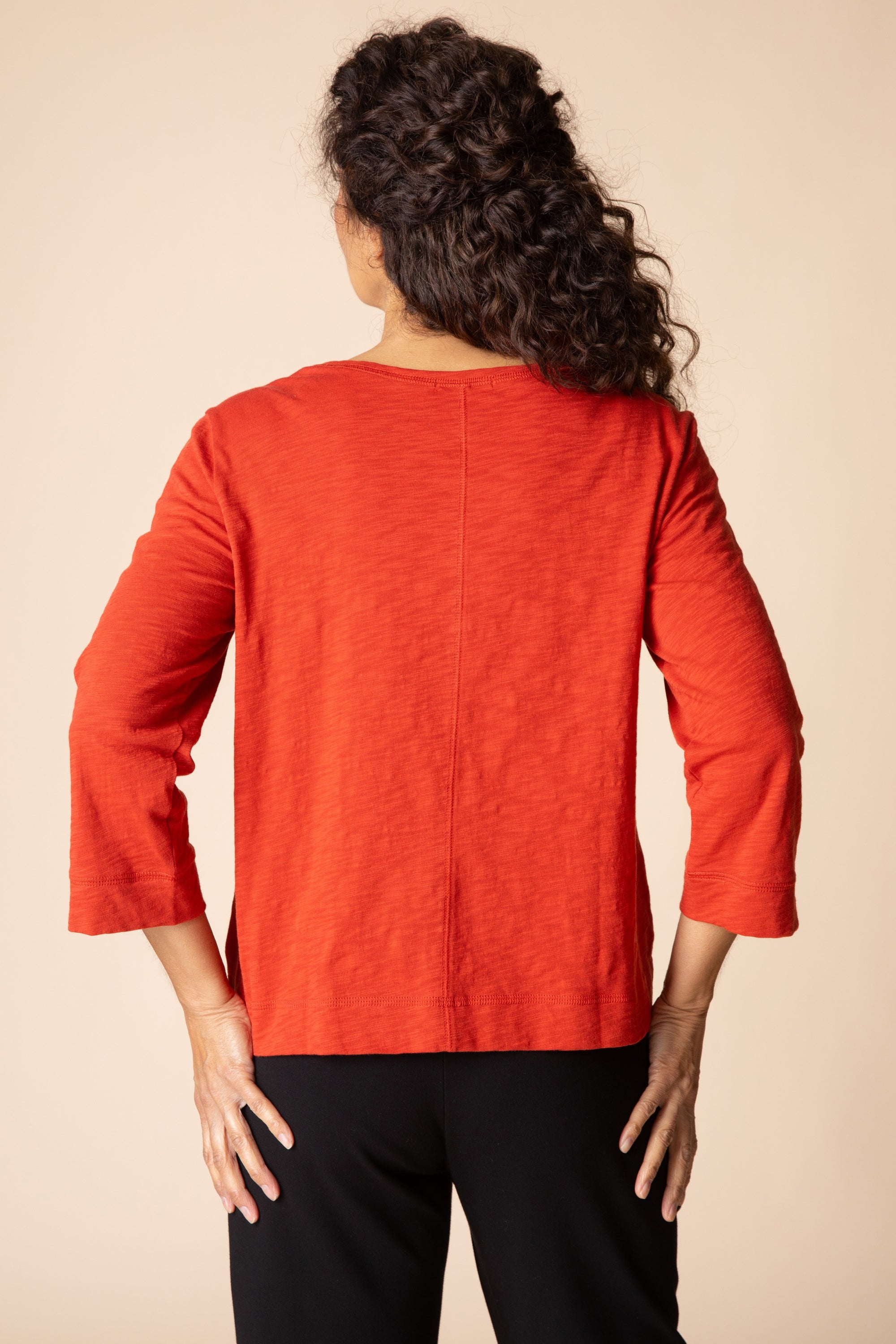 PULLOVER TEE | COVERSTITCH BOATNECK-Tops-HABITAT-Coriander
