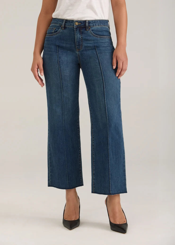 WOMEN'S DENIM | OLIVIA WIDE ANKLE: DARK WASH-Denim-FRENCH DRESSING JEANS-Coriander