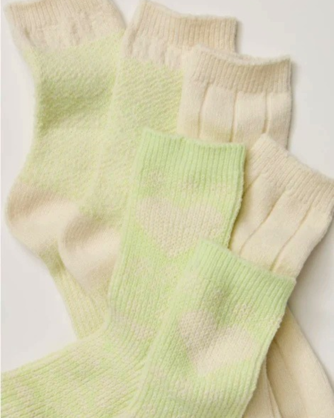 3-PACK WOMEN'S SOCKS | NORDIC KNIT-Socks & Footwear-FREE PEOPLE-LIME CREAM-Coriander