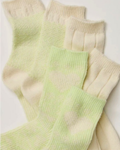 3-PACK WOMEN'S SOCKS | NORDIC KNIT-Socks & Footwear-FREE PEOPLE-LIME CREAM-Coriander