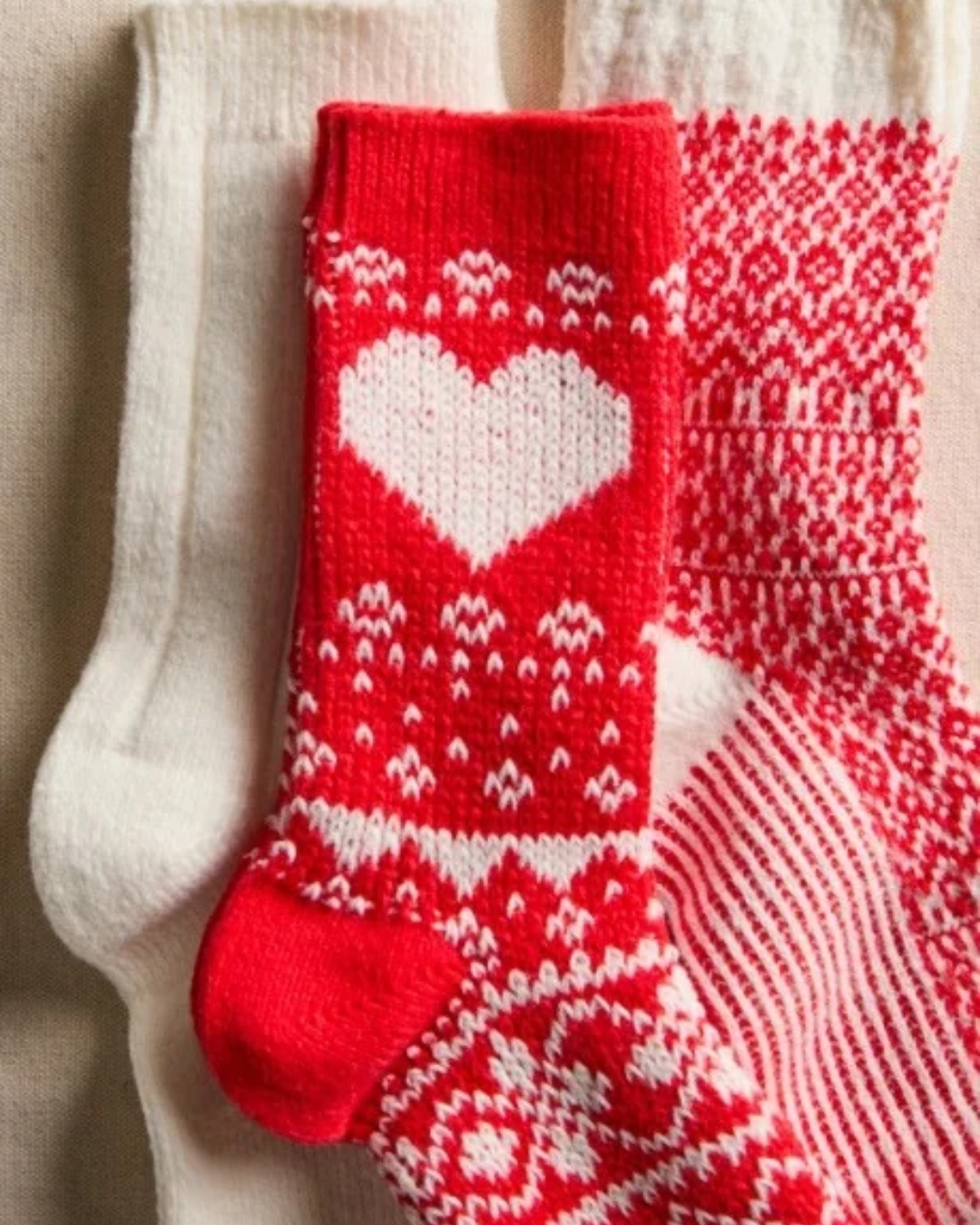3-PACK WOMEN'S SOCKS | NORDIC KNIT-Socks & Footwear-FREE PEOPLE-RED COMBO-Coriander