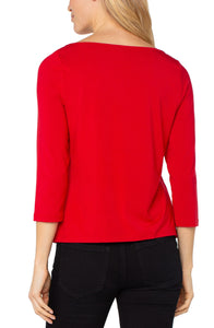3/4 SLEEVE TOP | DRAPED-Tops-LIVERPOOL-Coriander