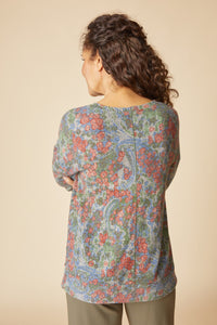 BOXY CREW PULLOVER | SHADOW FLORAL-Tops-HABITAT-Coriander