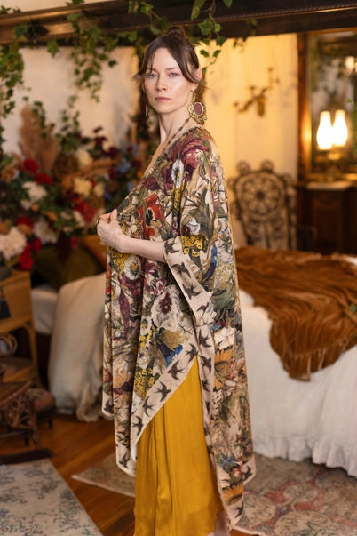 GODDESS DUSTER KIMONO | GOLDEN HOUR FLORAL PRINT-Jackets & Sweaters-MARKET OF STARS-Coriander