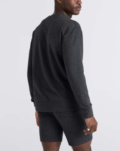 3SIX FIVE L/S CREW | BLACK HEATHER-Shirts & Tops-SAXX-Coriander