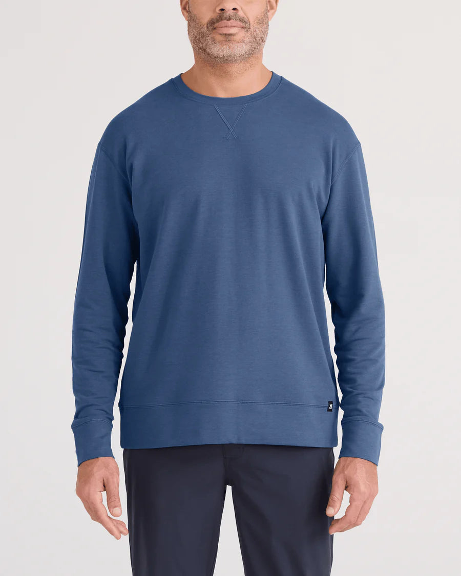 3SIX FIVE L/S CREW | WASHED INDIGO-Shirts & Tops-SAXX-SMALL-WASHED INDIGO-Coriander